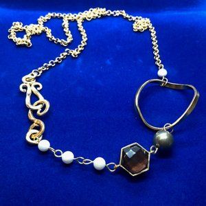 Stephanie Kantis Artisan Modernist Smoky Topaz Organic Necklace Gold